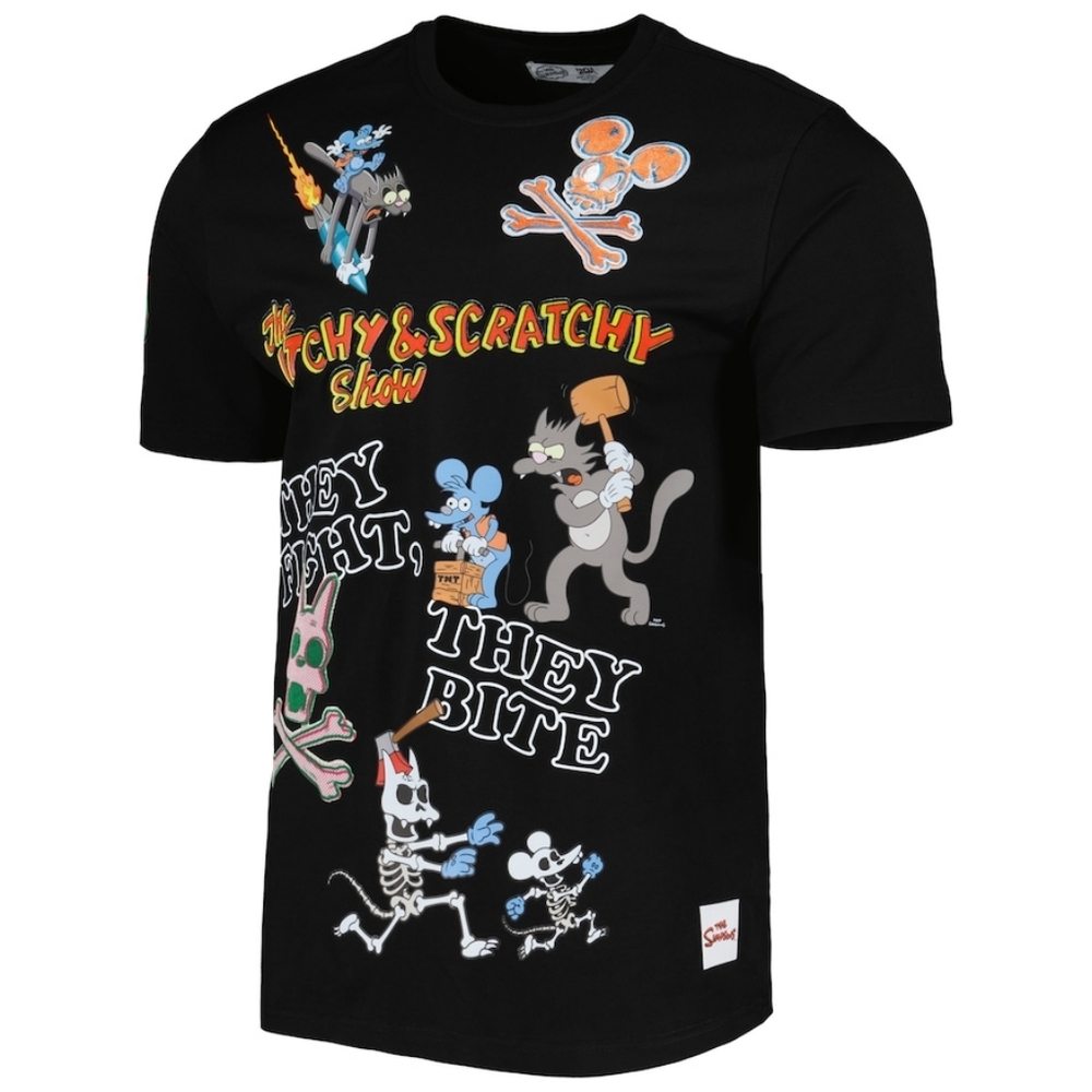The Simpsons Freeze Max Itchy & Scratchy T-Shirt And Shorts Set - Black